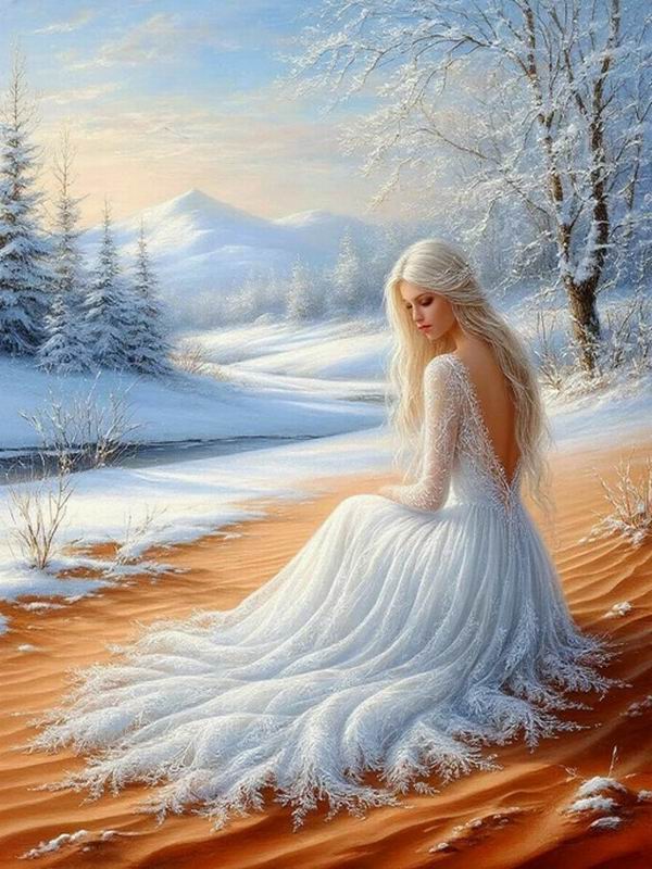 

Diamond Painting New Collection Snow Scenery Woman Diy Full Rhinestone Embroidery Girl Mosaic Cross Stitch Kits Wall Decor Round drill 30x40cm