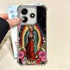 Virgen Mary Virgin De Guadalupe Soft Phone Case For Xiaomi Redmi Note 14 15 Pro Plus 13 12 11S 11T 5G 10 9S 9 Plating Anti-Fall