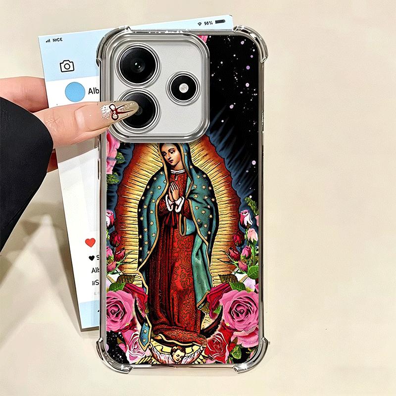 Virgen Mary Virgin De Guadalupe Soft Phone Case For Xiaomi Redmi Note 14 15 Pro Plus 13 12 11S 11T 5G 10 9S 9 Plating Anti-Fall