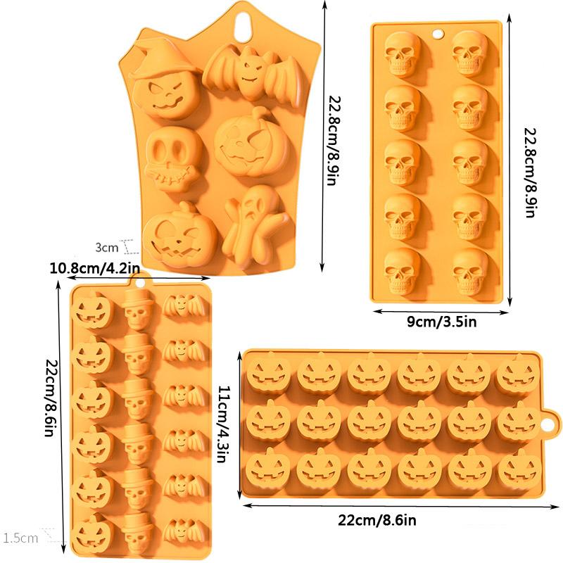 3D Silicone Halloween Cake Mold Pumpkin Ghost Shape Mould for Making Cookie Candy DIY Cake Decoration Tools Baking Accessories