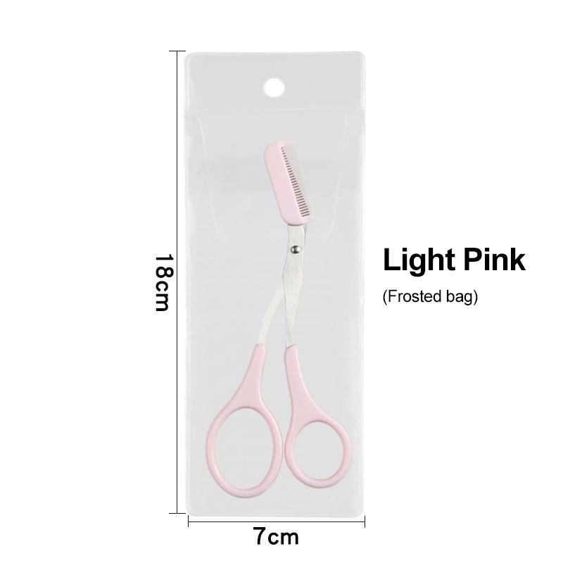 Eyebrow Trimmer Scissor With Comb Stainless Steel Scissors Eyebrow Hair Remover Clips Washable Removable Color Titanium