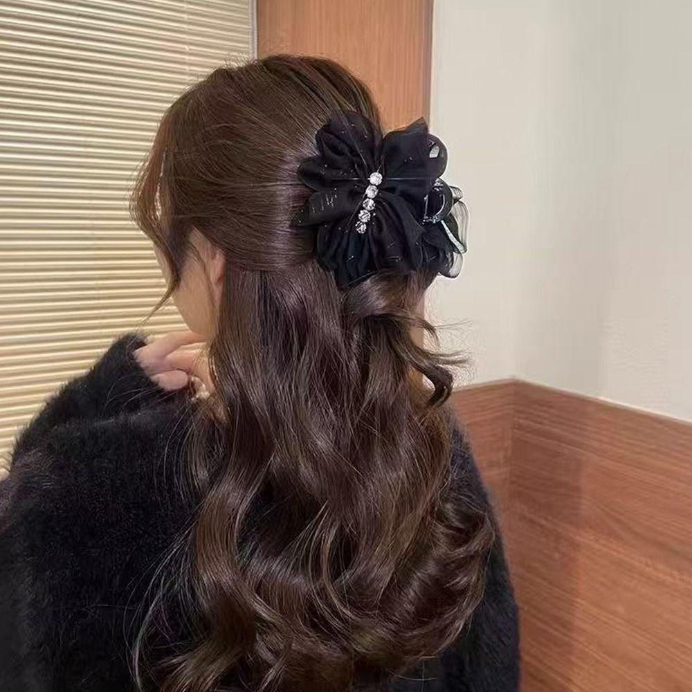 Quality Material Grab Clip Mesh Design Shark Clip Korean Fashion Ponytail Hair Clip  Hair Styling