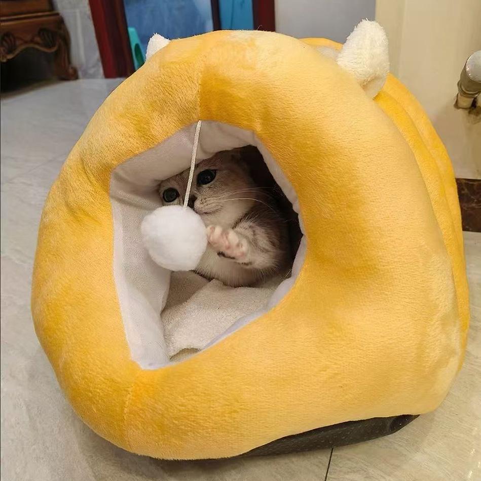 Deep Sleep Cat Bed Cartoon Pet Bed Foldable Removable Washable Pet Sleeping Bed for Small Dog Mat Bag Cave Cats Bed