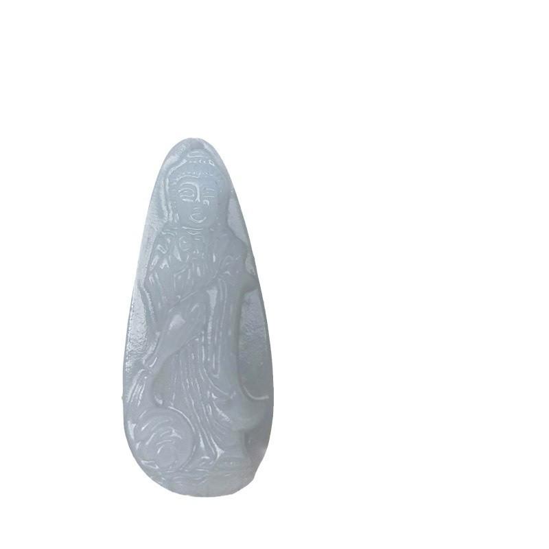 Afghan White Jade Three-Dimensional Guanyin Pendant – Ideal Gift for Travelers and Street Vendors