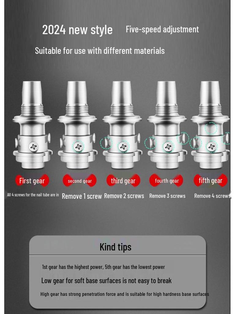 Ultra-quiet, All-steel Pneumatic Nail Gun for Industrial and Household Use, Perfect for Ceiling Applications.