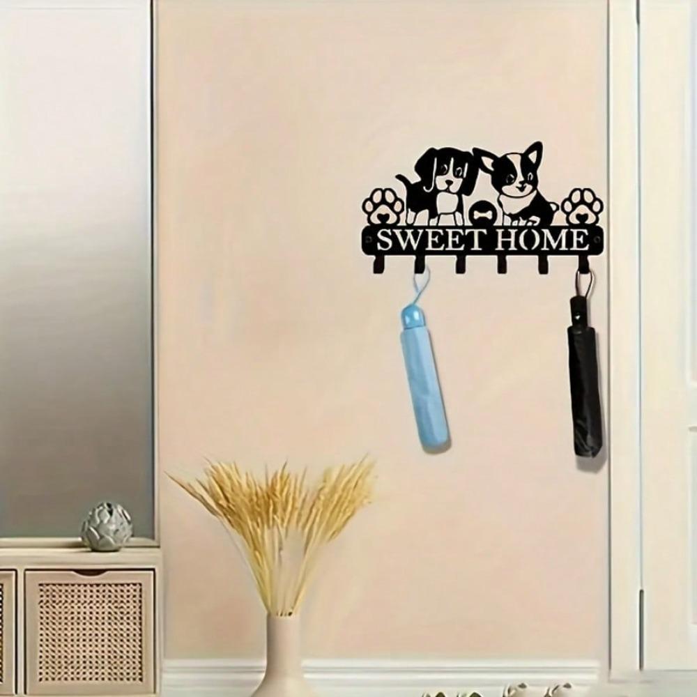 Durable Dog Shaped Wall Hook Key Organizer Easy Install Multi Purpose Home Decor Gift