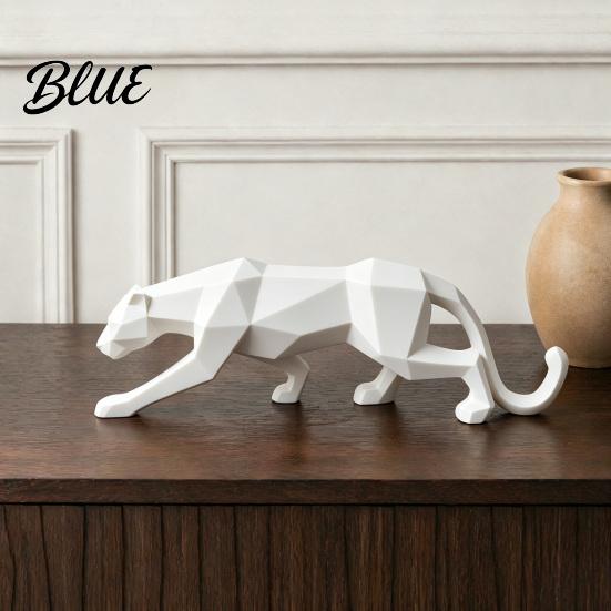 Luxury Home Office Modern Minimalist Geometric Ornament Cheetah Statues 3D Durable PLA Sculpture Decor Stone Texture Art Statue for