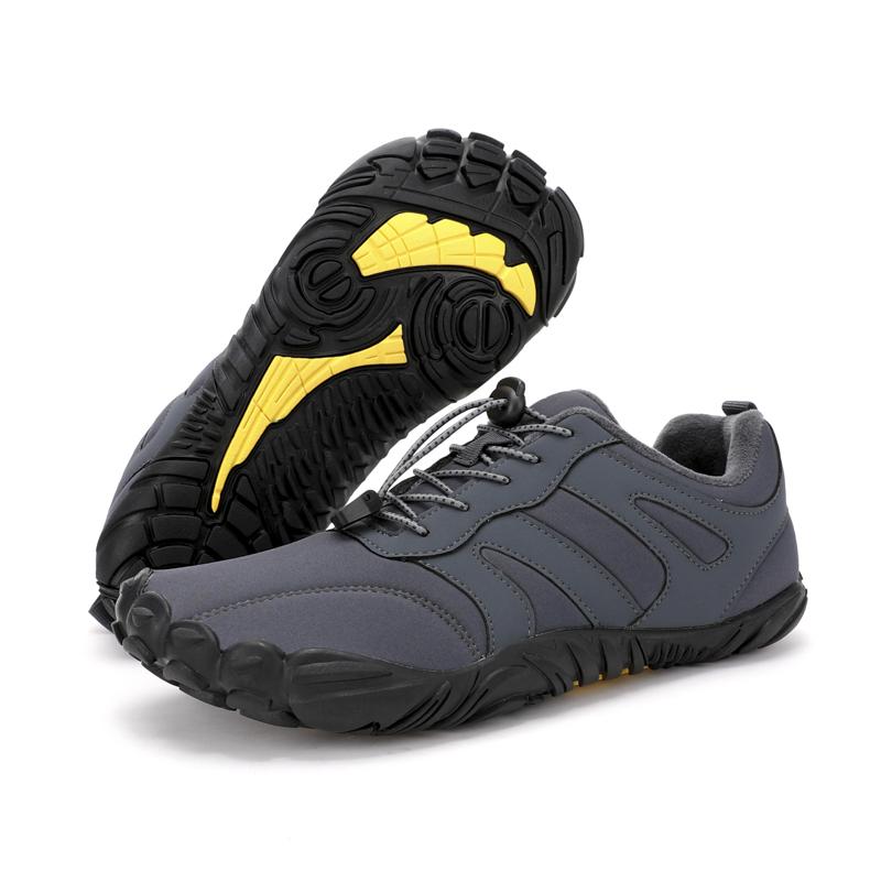 Plush Warm Cotton Shoes Barefoot Outdoor Hiking Shoes Non-slip Walking Trekking Shoes Winter Climbing Sneakers