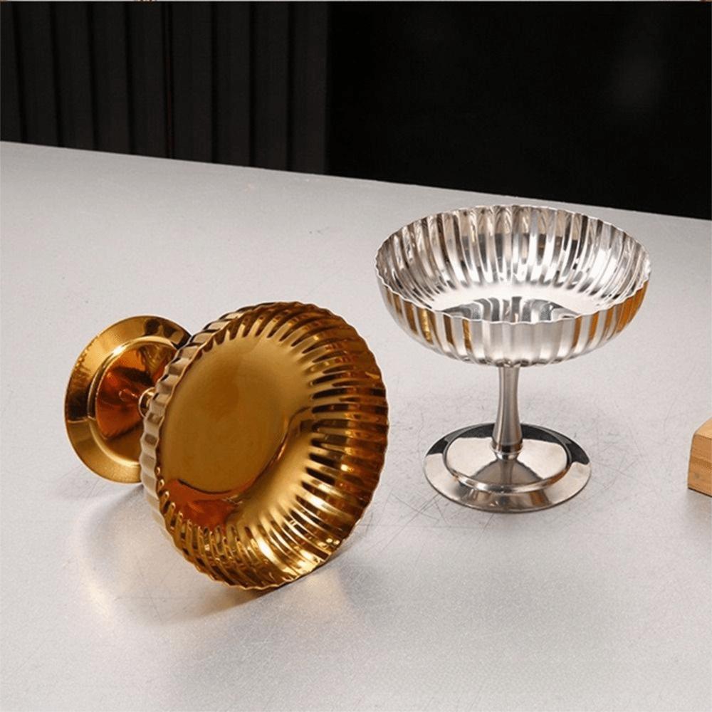 Food Grade Stainless Steel Dessert Bowl Reusable Pudding Bowl Goblet Snack Serving Dish  Party