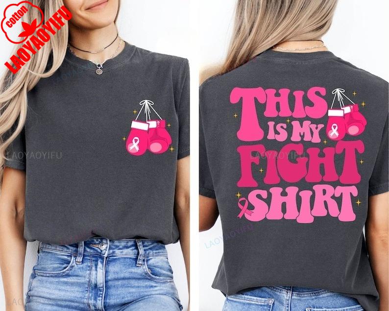 Breast Cancer Awareness Shirt This Is My Fight Tee Pink Ribbon Top New Summer Shortsleeved Roundneck Casual Tshirt Launched