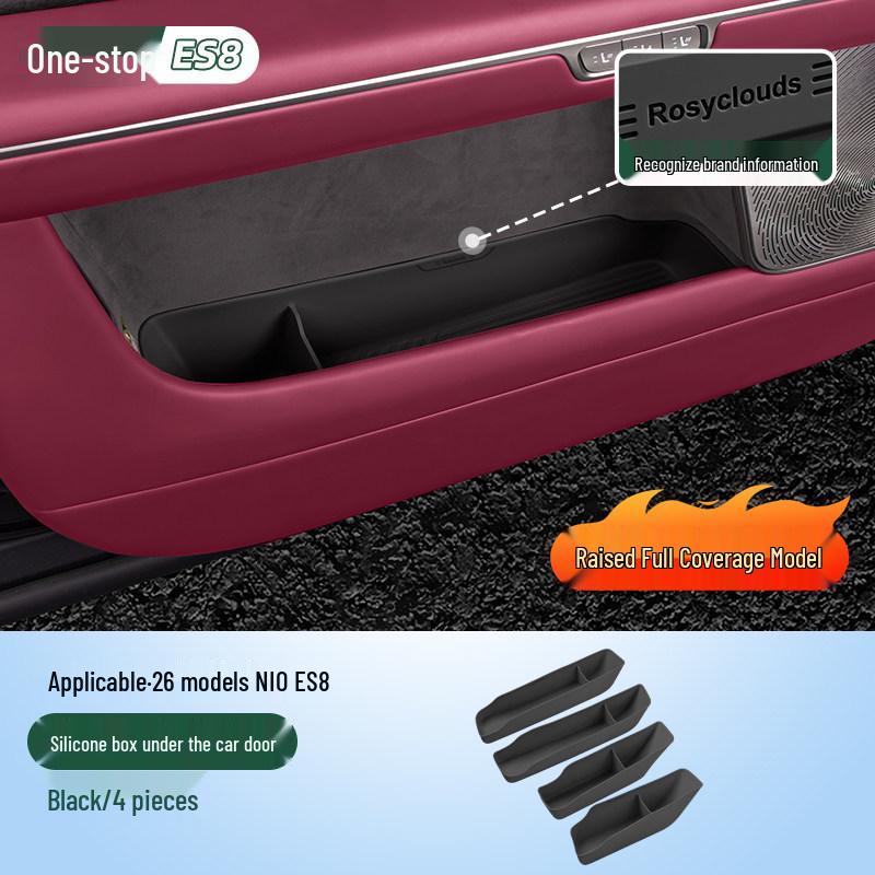NIO ES8 Car Door Storage Box: Silicone Protection & Interior Decoration Set for 26 Models