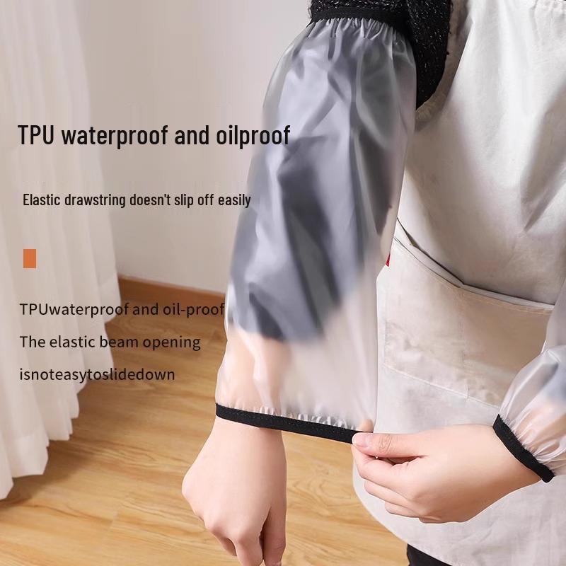 Men's and Women's Waterproof Leather Anti-Dirty Oversleeves - Durable Cuffs for Autumn/Winter Kitchen Use