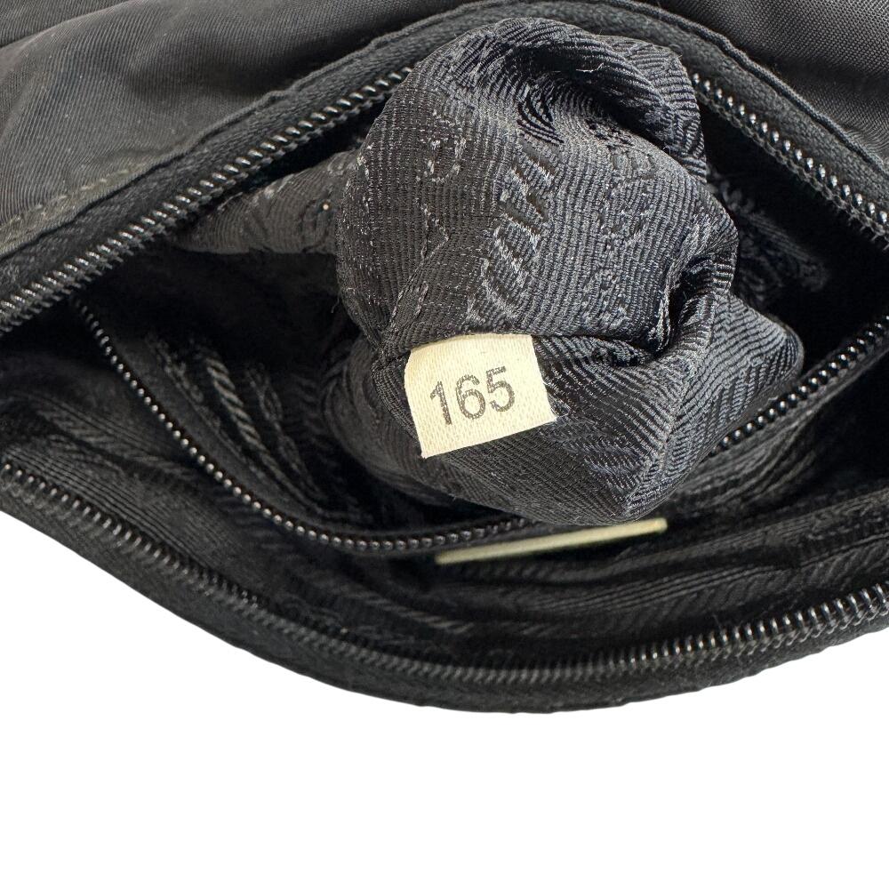 PRADA Triangle With logo Nylon Shoulder Bag black Nylon Used