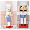 Festives Wooden Nutcrackers Soldier Ornament Chefs Styles Blue Plaids Apron Traditional Holiday Homes Accent Piece
