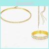Water Diamond Bridal Jewelry Set With Necklace Earrings Bracelet And Ring For Weddings