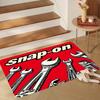 1pc Snap-On Logo Tool Illustration Flannel Mat, Durable & Machine Washable, Red & Black Tools Design for Home