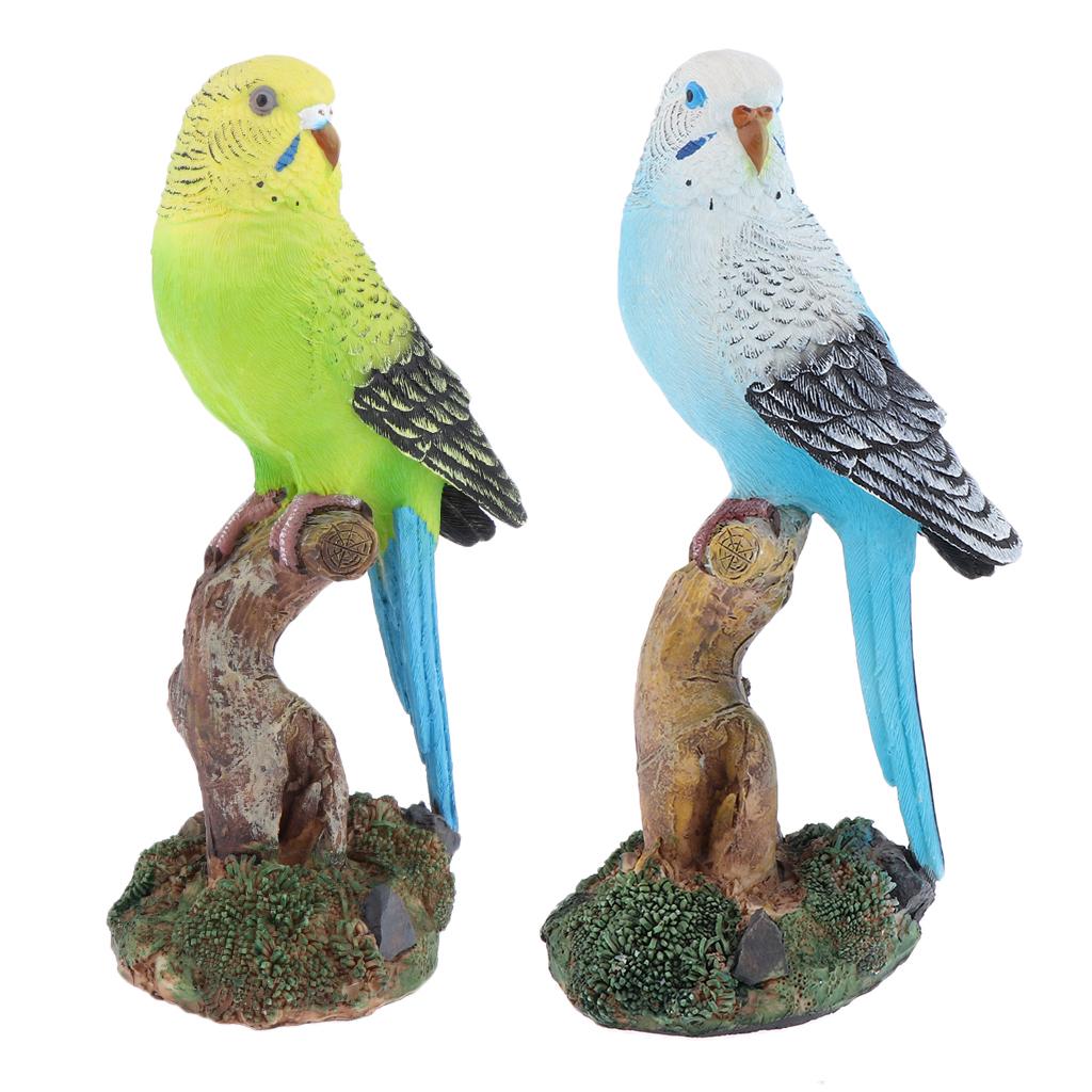 Parrot Figurines Resin Decorative Bird Sculpture Fairy Garden Miniature Ornament for Home Yard Decoration