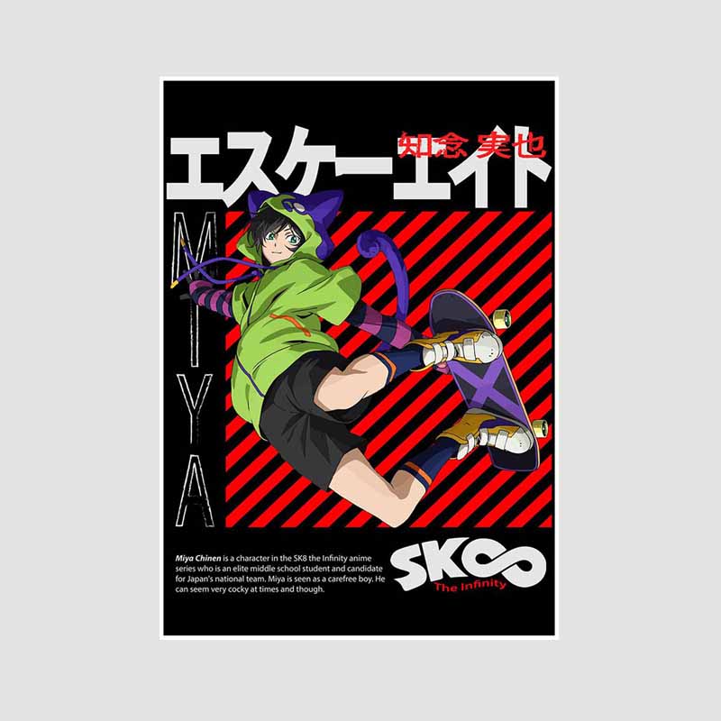 

Вінтажне японське аніме SK8 Нескінченність Плакати та принти Білий папір Мультфільм Плакат Домашній декор Кабінет Спальня Бар Настінні картини 30x21cm