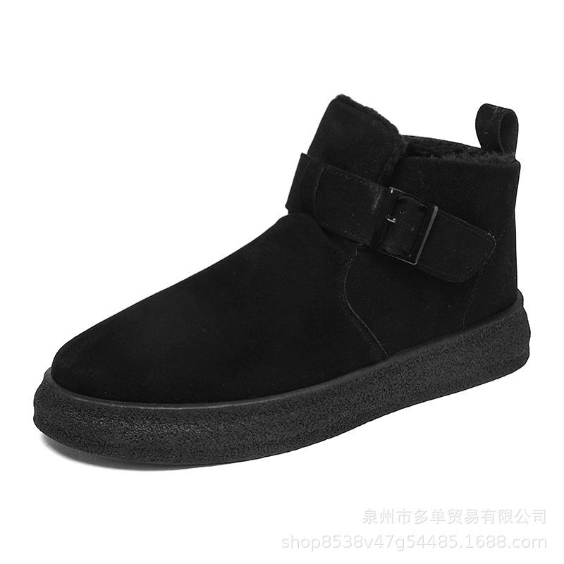 Winter new buckle snow boots velvet thickened warm bread shoes thick-soled cold-proof and non-slip cotton shoes