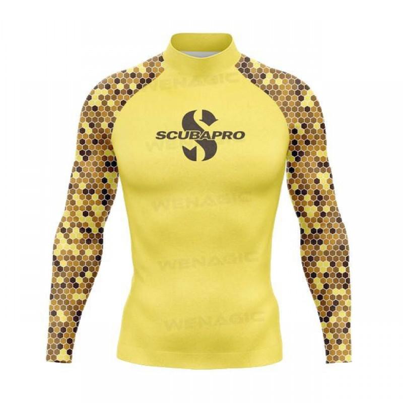 Mens Long Sleeve Surfing Top Quick Dry Tight Fit Swimming Sports