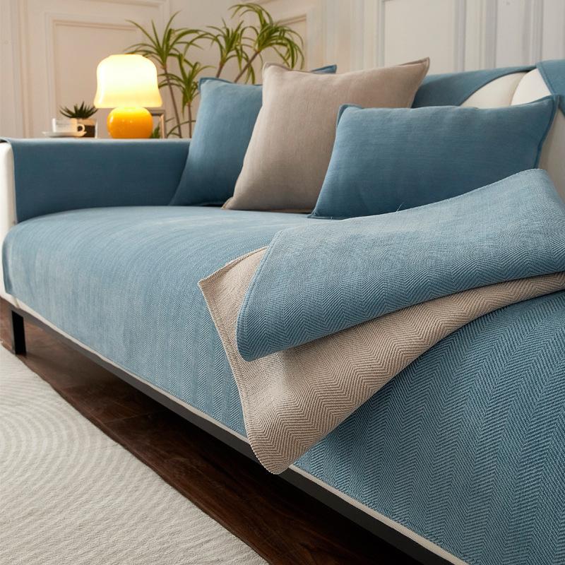 Thickened Sofa Cover Chenille Four Seasons Universal Pet Kids Cushion Non-slip Sofa Protective Cover Living Room Sofa Blanket