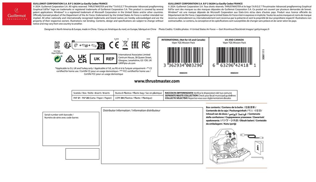 Thrustmaster Throttle Quadrant for Viper TQS Mission Pack PC Flight Includes Metal Control Magnetic and Warranty Simulator, Panel, High-Precision