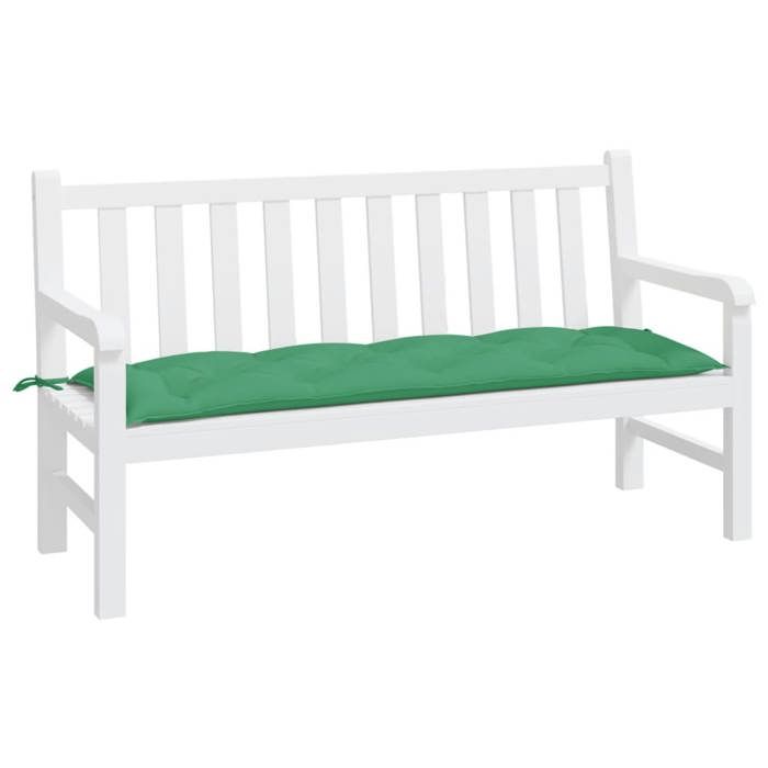 VidaXL Coussin de Banc de Jardin, Revêtement de Banc avec Jeux de Cordes, Coussin d'Extérieur Imperméable, Vert 150x50x7 cm 361607