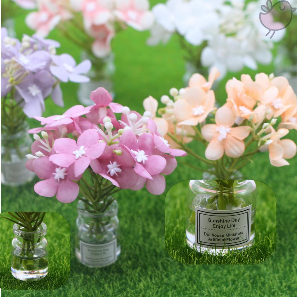 Doll House Miniature Mini Potted Flowers Green Potted Plant Model Toys For Dollhouse Accessories Decoration