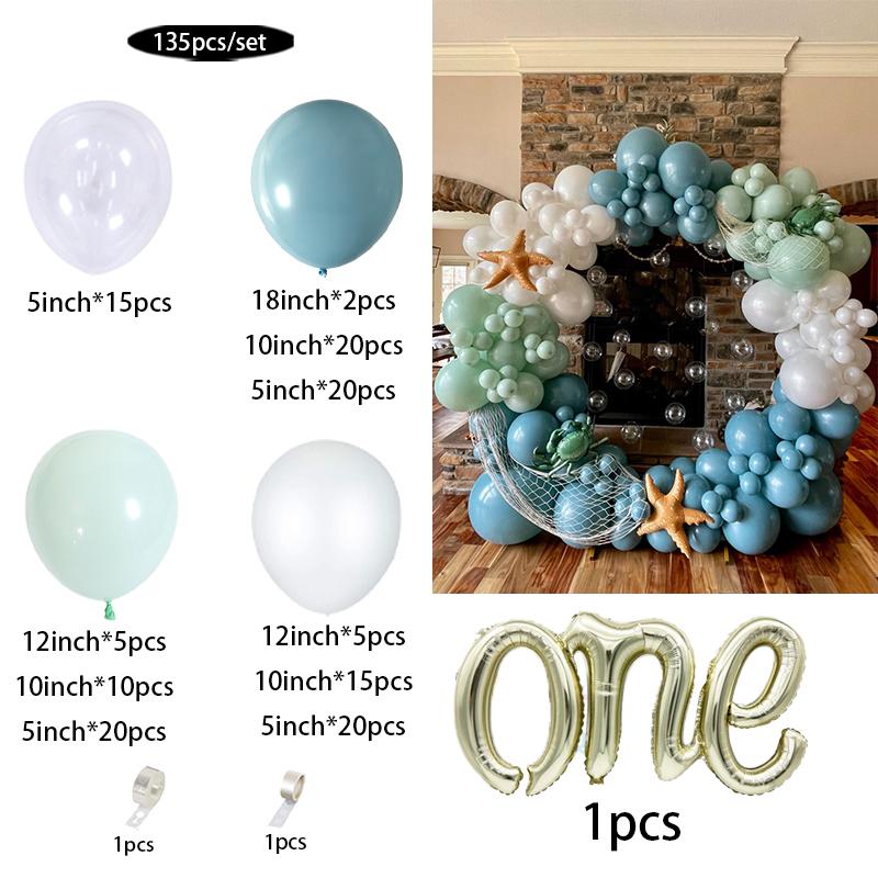 Pastel Light Blue White Sand Beige Balloon Garland Arch Kit Boy Baby Shower Gender Reveal Wedding Party Birthday Decoration