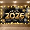 Clock Tower Banner Festive Decor New Year Backdrop New Year Eve Backdrop Clock Tower Pattern Happy New Year Banner