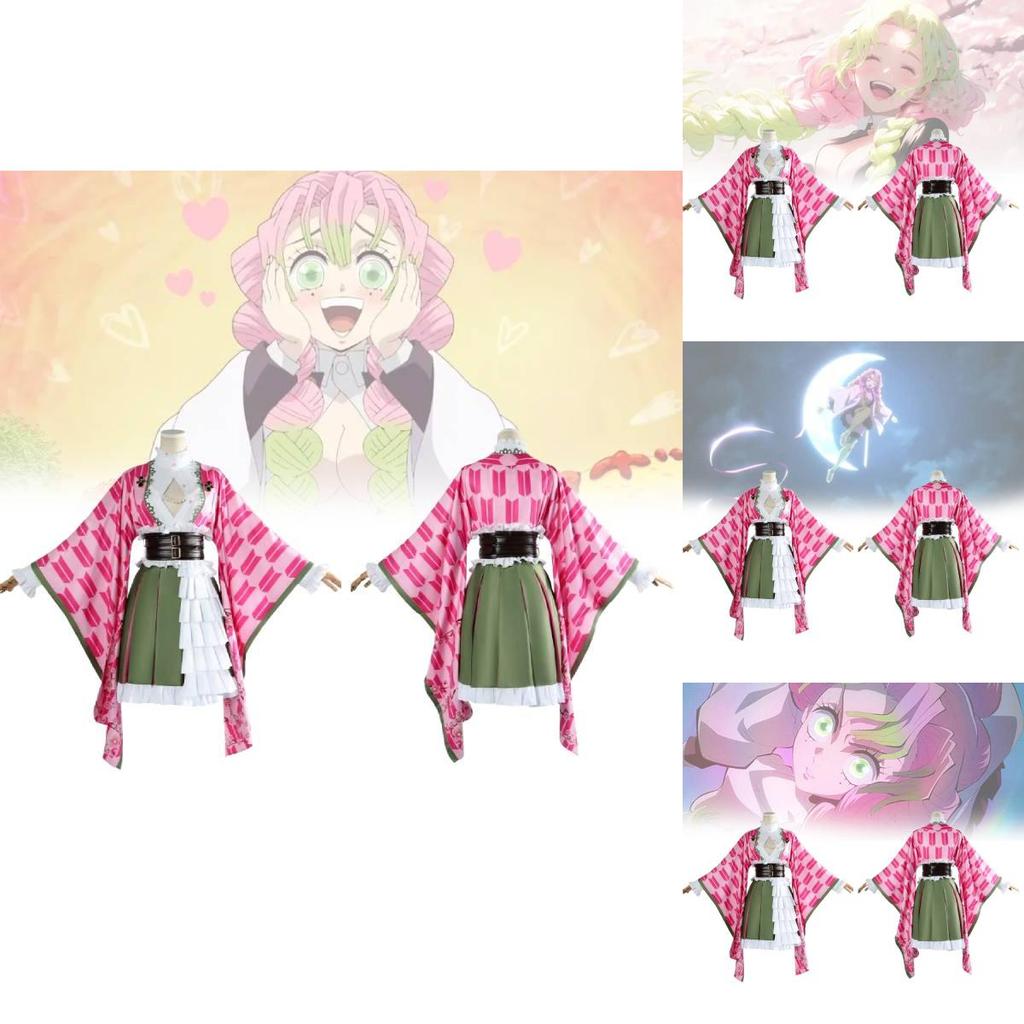 Trendy Soft Pink Kanroji Mitsuri Cosplay Outfit From Demon Slayer For All Sizes