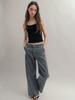 VISUS Flower Cotton Pants_Charcoal