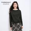 Mark Fairwhale Women's Lace Trim Long Sleeve Knit Top