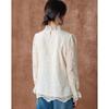 Elegant Lace Hollow Out Stand-up Collar Blouse