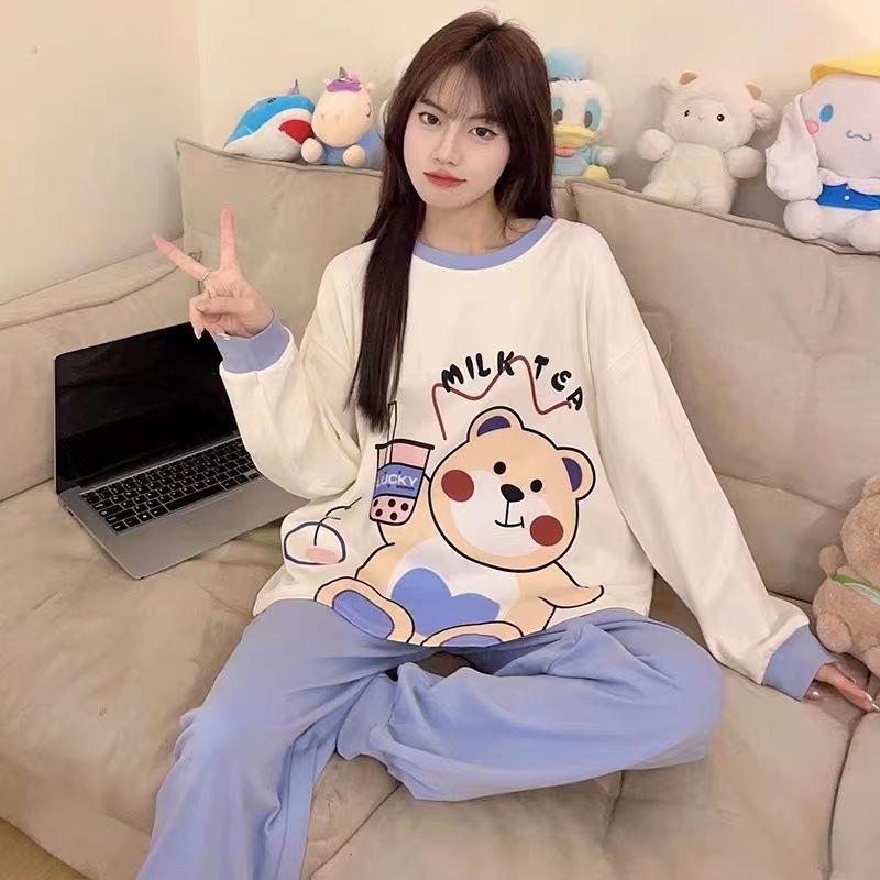 Pajamas Women's Spring and Fall Models of Long-Sleeved Pajamas Homewear Set of Girls Students Casual Pajamas Homewear