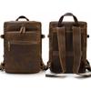 Vintage Genuine Leather Men's Backpack Large capacity travel bag crazy horse leather male 14" Laptop travel backpacks school Bag