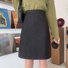 Women High Waist Brown  Bodycon Skirt Midi Length Plus Size Slim  A Line Clothes
