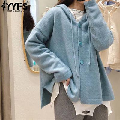 Γυναικεία Μόδα Casual Φθινόπωρο Χειμώνας μονόχρωμο πουλόβερ με μακρυμάνικη κουκούλα