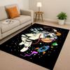 3D Cartoon Astronaut Weltraumfahrer Planet Wohnzimmer Rutschfester Teppich für Schlafzimmer Spielzimmer Sofa, Heimdekoration Fußmatte Weihnachten