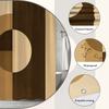 Modern Geometric Shower Curtain Abstract Circle Design In Warm Beige And Brown Easy To Install Waterproof Fabric Non-Toxic
