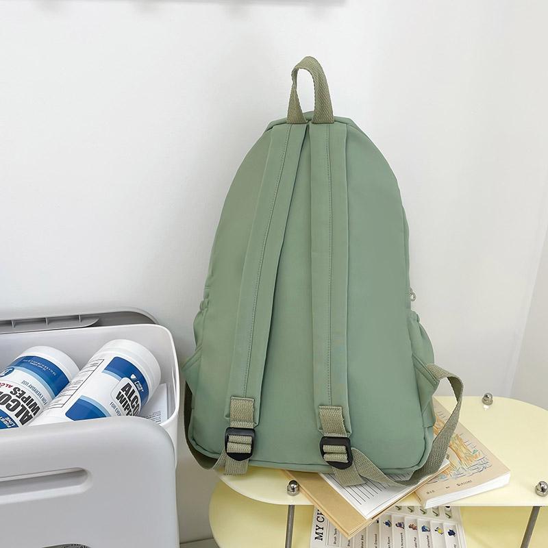 Simple Solid Color Casual Backpack Lightweight and High School Student Bag Multifunctional Backpack Suitable for Travel,School