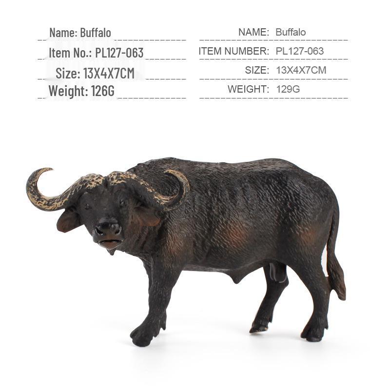 Animal Model Set: Cow, Buffalo, Ox, Rhinoceros, Bison, Bull - Educational Farm Toys for Kids