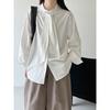 Luxi, Korean Design Sense Tie Solid Color Shirt Women's New Temperament Loose Casual Shirt