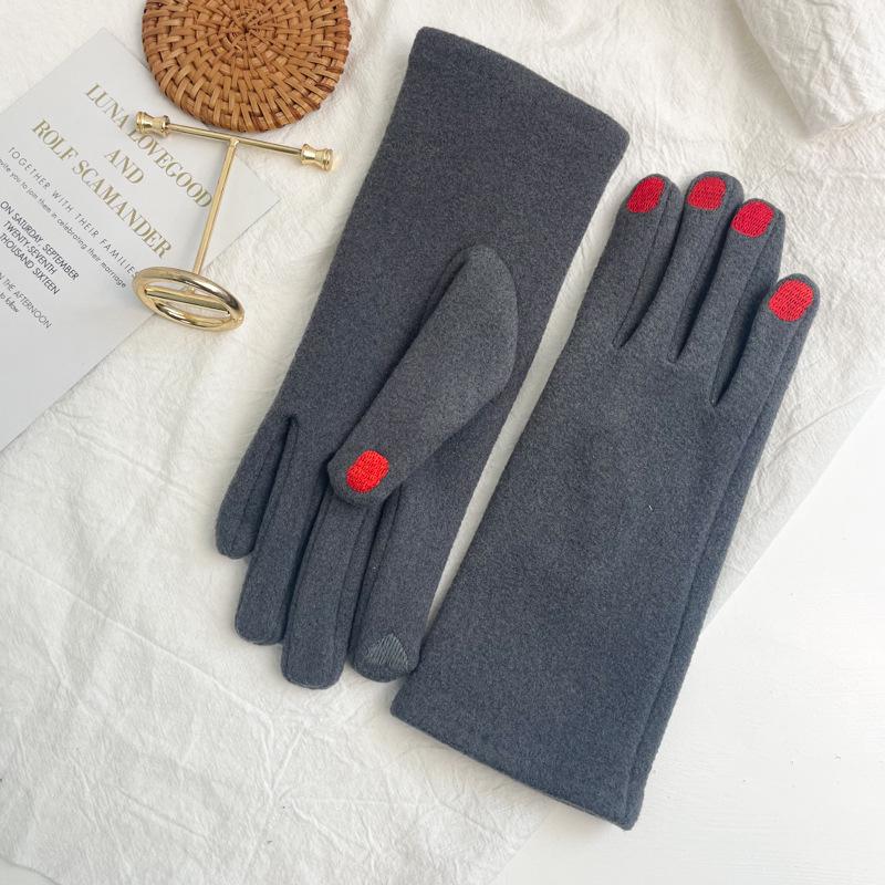 Fashion Nail Polish Gloves Grace Lady Winter Vintage Full Finger Glove Women Thick Driving Touch Screen Warm Mittens Female T124