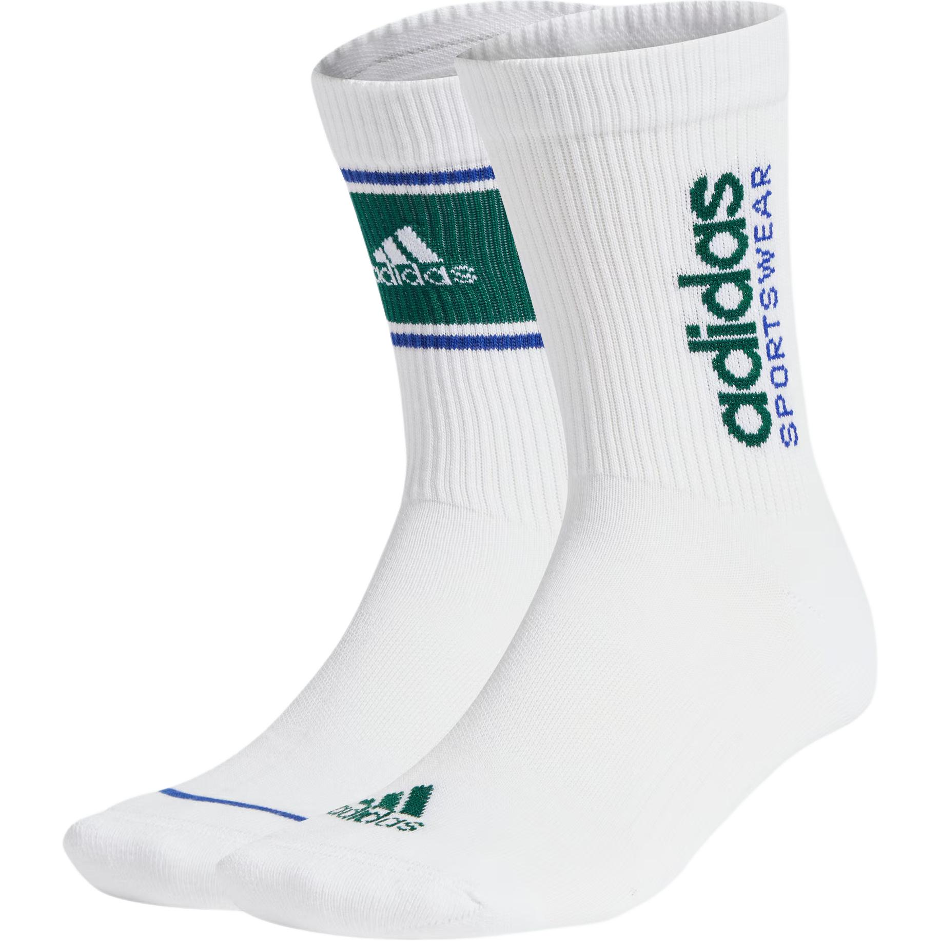 

Adidas Sportswear Crew Socks Unisex 2 Pack White/Forest Green IY7820 M