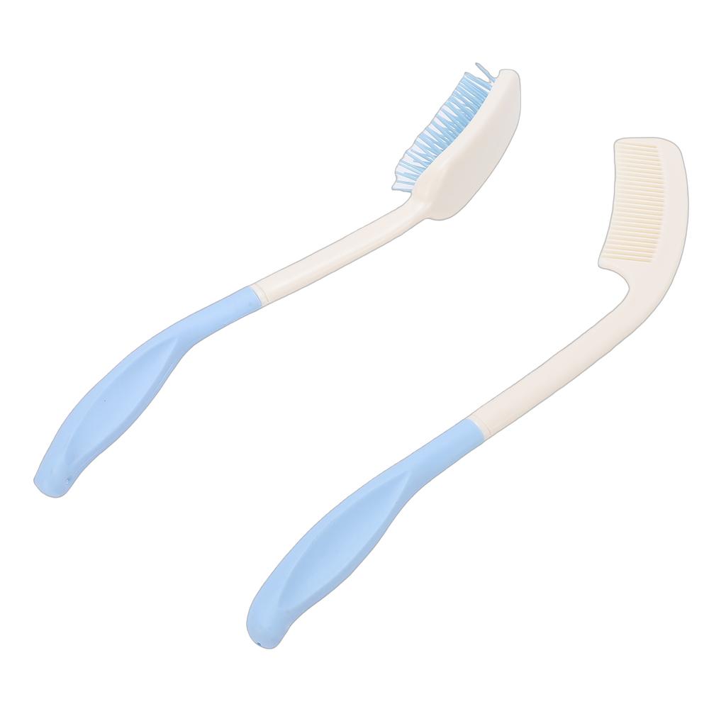 Handled Comb and Hair Brush Set Comb Hair Brush Curved Ergonomic Grip for Limited Mobility