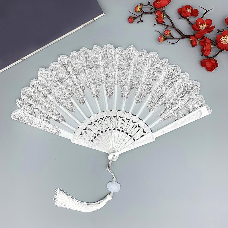 1PC Classica Gift Plastic Dance Performance Folding Colorful New Chinese Style Ancient Style Fan Elegant Carved Photography