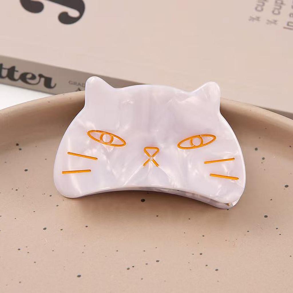 1pc Elegant Acetate Cat Grab Clip Metal Tooth Hairpin, Ladies Back of the Head Disc Hair Gripper, Cute Sweet Hair Scratch