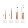 4pcs Round Hole Cutters Set, Stainless Steel Pottery Clay Drilling Tools with Beech Wood Handles