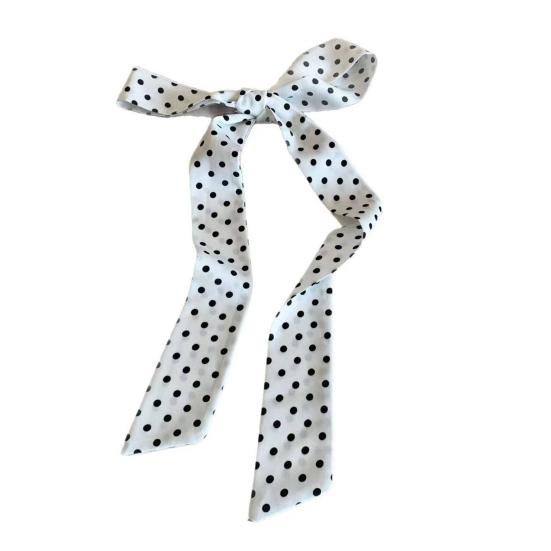 Silk Scarf Dot Print Vintage Style Soft Fabric Neck Scarf Slim Striped Lightweight Breathable Scarf Versatile Neck Accessory